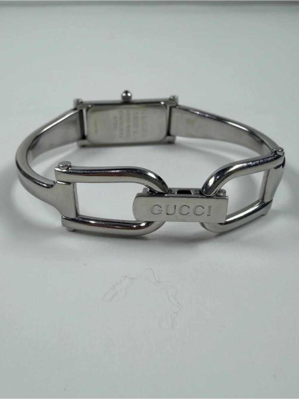 Gucci Silver Slim Rectangular Bangle Watch